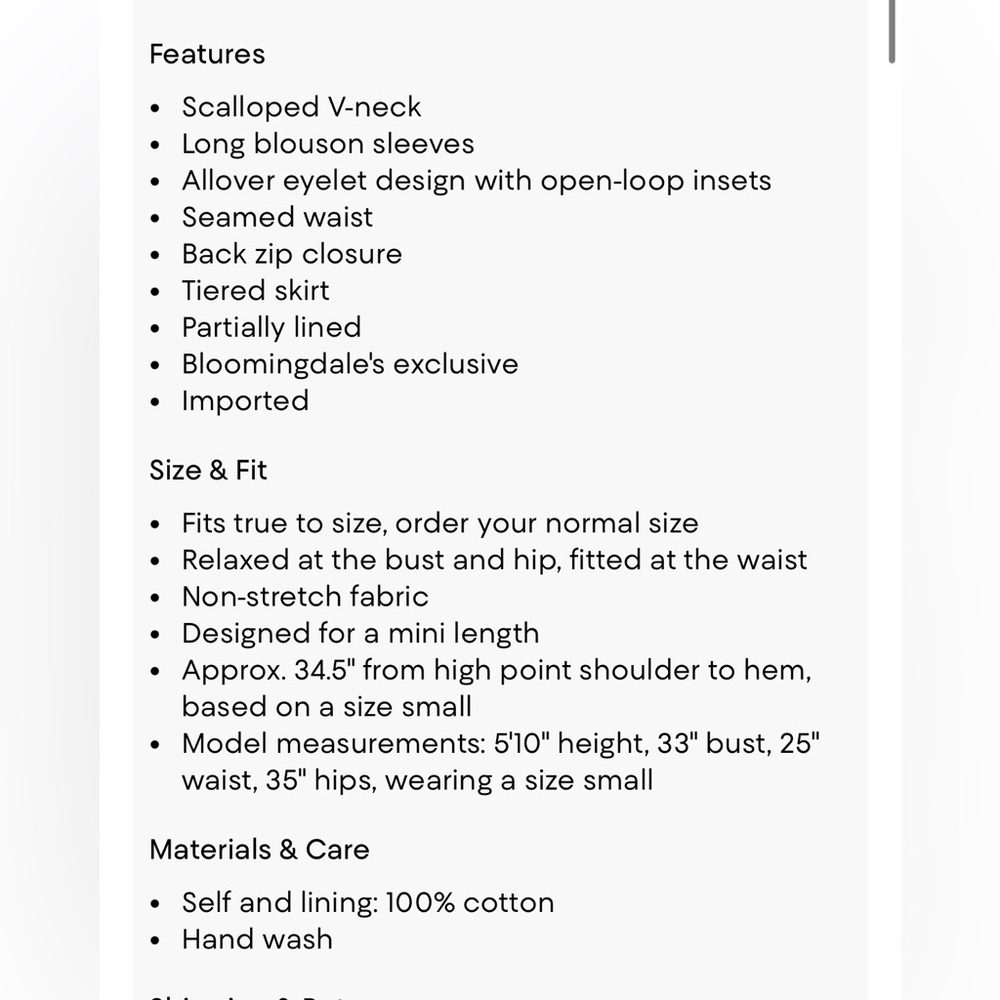 Light Blue Eyelet V-Neck Long Sleeve Mini Dress - Picture 3 of 3